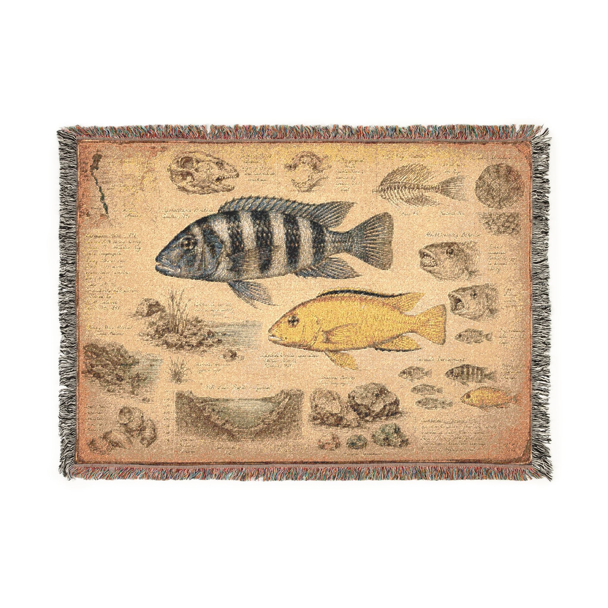 African Cichlid Woven Blanket – Vintage Throw