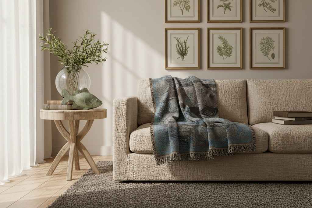 African Cichlid Woven Blanket – Vintage Throw