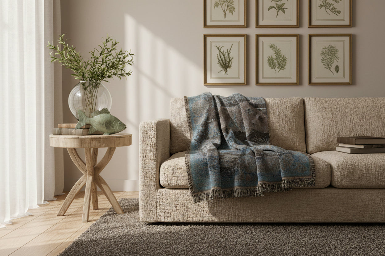 African Cichlid Woven Blanket – Vintage Throw