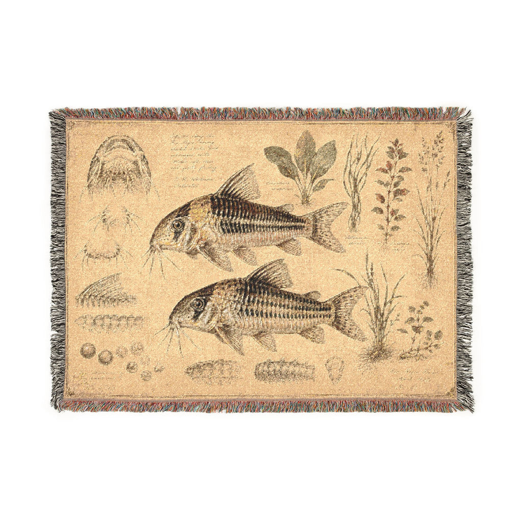 Corydora Woven Blanket – Vintage Angler Tapestry Throw