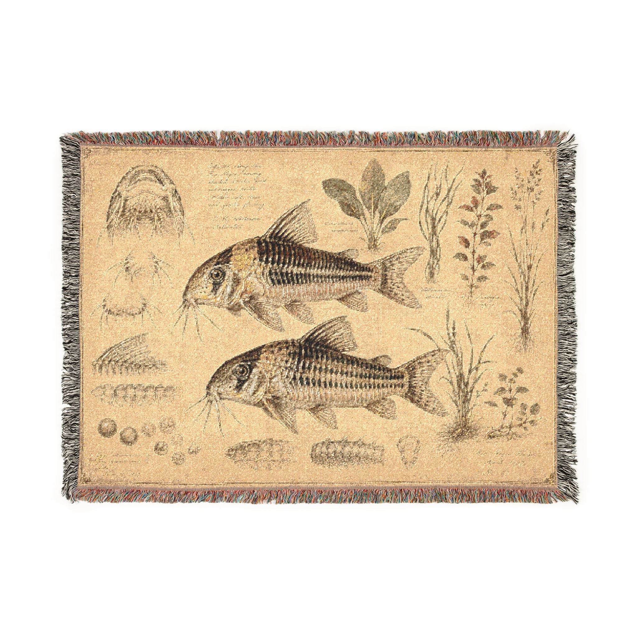 Corydora Woven Blanket – Vintage Angler Tapestry Throw